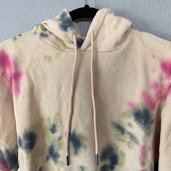 AFRM Fink Cropped Tie Dye Hoodie In Sand Crumble Women's Pullover Sweater Small - Picture 5 of 8